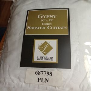 White Fabric Shower Curtain